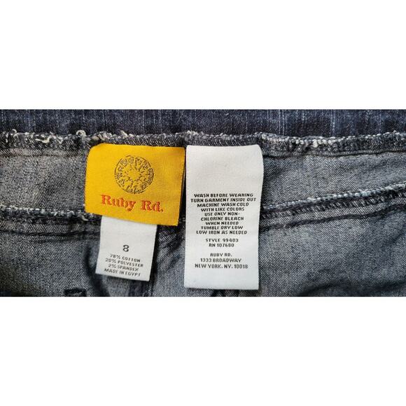Ruby Red Womens Skinny Blue Jeans Size 8 Dark Wash Pull-on - Picture 9 of 10